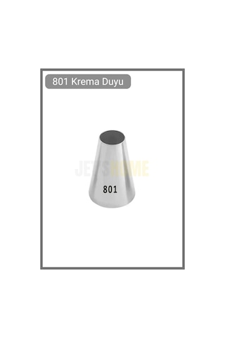 801 Yuvarlak Desen Krema Duyu Büyük Boy Pasta Duyu Paslanmaz Çelik Krema Torbası Ucu 2.4x6.5x4.5 Cm Metalik Gri