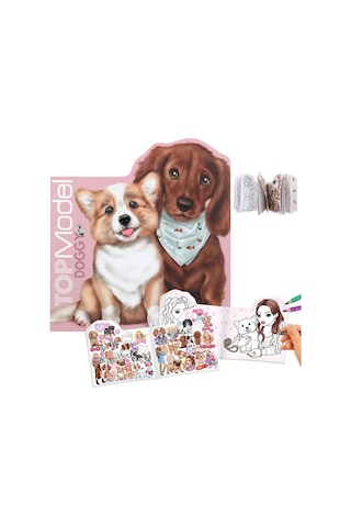 Topmodel Kedi Ve Köpek Figürlü Boyama Kitabı