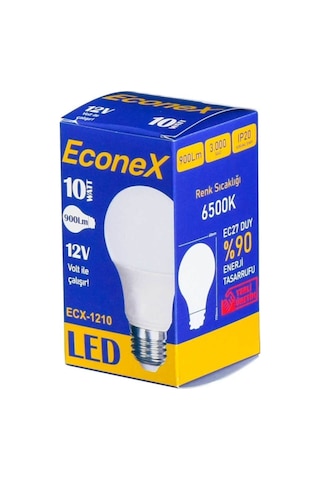 Econex 12V 10W Led Ampul E27 Duylu 2 Adet