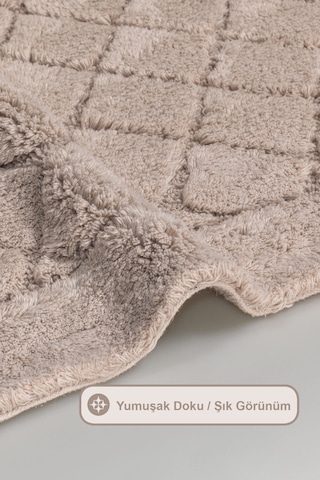 Elart Frio Banyo Halısı Paspas Takımı Pamuklu 2 Adet 60x100 Cm Bej Bej
