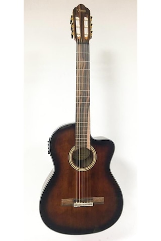 Valencia Vc564cebsb Elektro Klasik Gitar Cutaway Kahve Sunburst Kesik Kasa - Ekolayzırlı - Parlak Cila