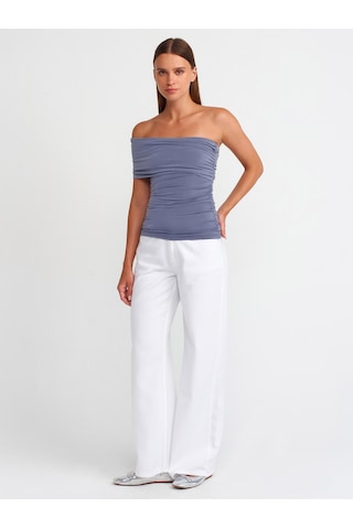 Dilvin Asimetrik Bluz Füme