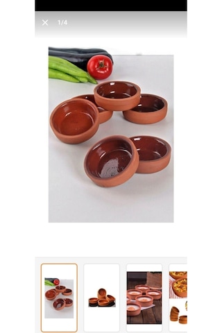 Güveç Kabı 6 Lı Toprak Güveç Sütlaç Kabı