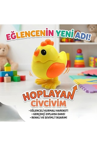 Zıplayan Kurmalı Oyuncak Civciv - Hareketli Eğitici Bebek Ve Çocuk Oyuncağı - Nostaljik Civciv