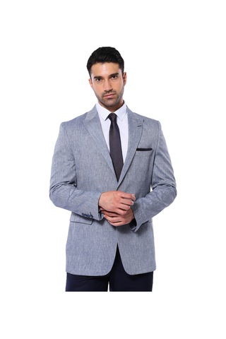 Wessi Slim-fit Sivri Yaka Mavi Ceket Mavi