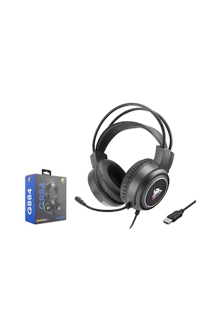 Hadron G884 Rgb Ledli Mikrofonlu 2mt Usb Kablolu Kulaküstü Oyuncu Kulaklığı - Siyah