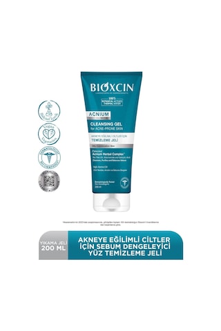 Bioxcin Acnium Sebum Dengeleyici Yüz Yıkama Jeli 200 ml  Salisilik Asit Çay Ağacı Niasinamid
