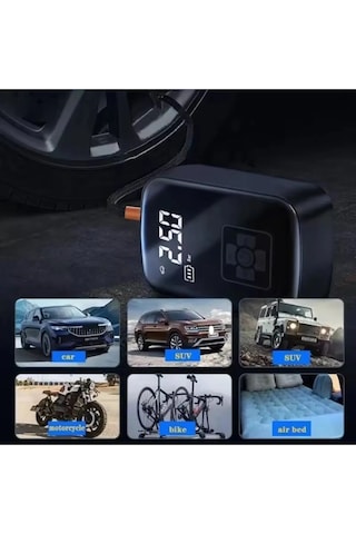 Enshall A-5566 Mini Kablosuz Dijital Taşınabilir Kompresör Araç Lastik Top Şişirme Pompası Hava Kompresörü