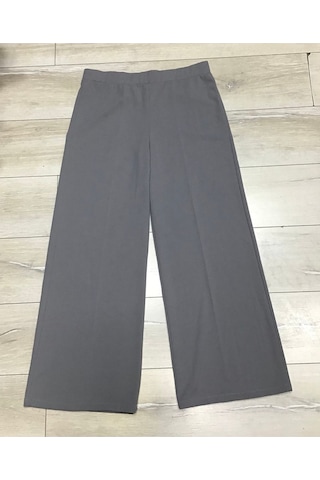 Scuba Beli Lastikli Bedenli Büyük Beden Bol Paça Panolont-inci Gri