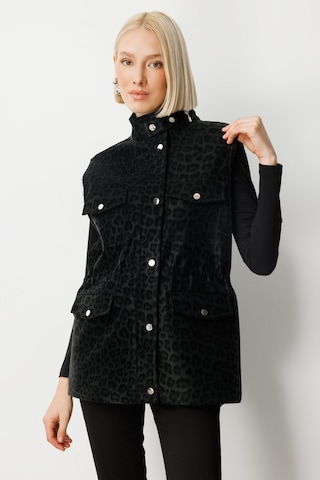 Ekol Kadın Peluş Astarlı Kapak Cepli Yelek 8503 Black Black
