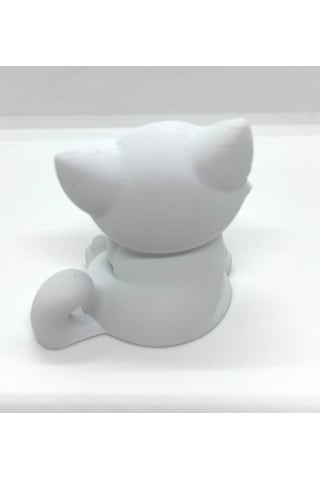 Sevimli Beyaz Kedi 3d Figürü