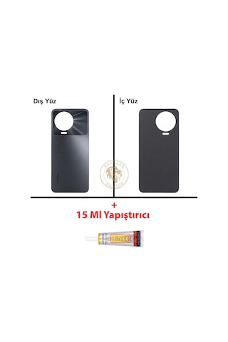 Infinix Note 12 Pro Gri Uyumlu Arka Kapak + B7000 Yapıştırıcı Arka Cam Batarya Pil Kapağı Back Cover Diğer