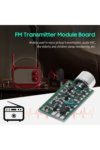 Aubyhe Fm Transmitter Modülü V4.0 - 88-108mhz Frekans Aralığı, 0.7-9v Çalışma Gerilimi, Kablosuz Ses Alıcı Mikrofon