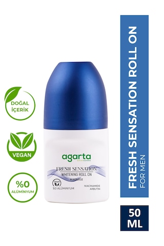 Agarta Fresh Sensation Ter kokusu Önleyici 24 Saat Etkili Beyazlatıcı Erkek Roll-On Deodorant 50 ML Agarta Fresh Sensation Ter kokusu Önleyici 24 Saat Etkili Beyazlatıcı Erkek Roll-On Deodorant 50 ML