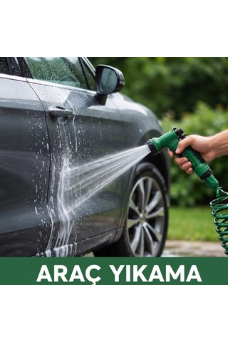 Bahçe Sulama Esnek Otomatik 15 Metre Su Hortumu Dış Mekan Yıkama Hafit Tasarım Uzun Erişim