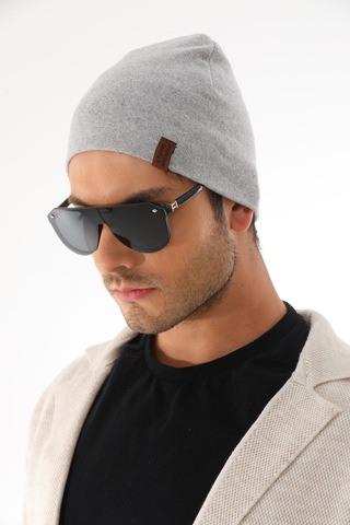 Erkek Penye Gri Bere Gri