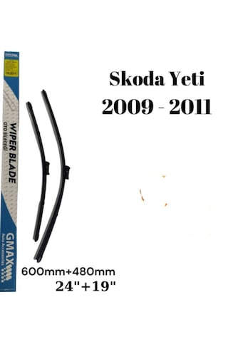 Skoda Yeti 2009 2010 2011 Uyumlu 24"+19" Araca Özel Ön Cam Silecek Süpürgesi Takımı 600+480mm