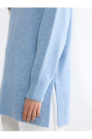 Lcw Modest Mavi Yarım Balıkçı Yaka Oversize Kadın Triko Tunik