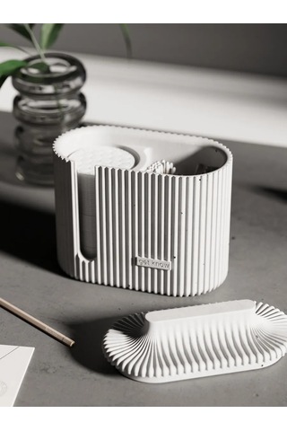 Getknow Home Kapaklı Pamuk Disk Ve Çubuk Kabı 342136040 Beyaz