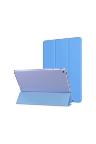 Apple Uyumlu iPad 5. 6. Nesil 2017 2018 9.7" Inc Kılıf Smart Cover Katlanabilir Standlı Akıllı Kapak Açık Mavi