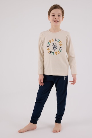 U.S. Polo Assn. U.s. Polo Assn Erkek Çocuk Krem Pijama Takımı Us2214-c-v2