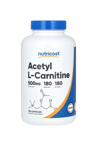 Nutricost Acetyl L-carnitine Alcar 500mg 180 Capsules 4144