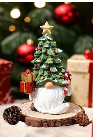 Kış Masası Noel Ağacı Süslemeleri İç Mekan Ev Dekorasyonu Noel Babalı Çam Ağacı 01