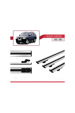 Vauxhall Frontera 1992-1998 Arası İle Uyumlu Basic Model Ara Atkı Tavan Barı Gri 3 Adet