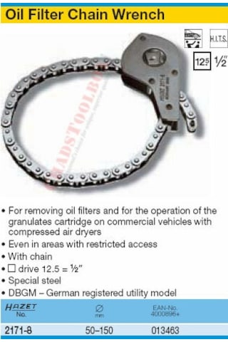 Hazet Zincirli Filtre Anahtarı 1-2" 2171-8