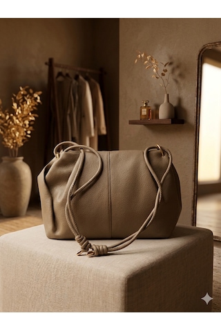 Aldorya Lüks Knotted Soft Omuz Çantası - Günlük Ve Özel Günler Için Krem Aldorya Lüks Knotted Soft Omuz Çantası - Günlük Ve Özel Günler Için Krem