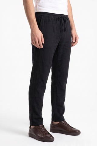 Mösyö Erkek Baggy Kalıp Müslin Kumaş Pantolon Bgl-st05592 Siyah