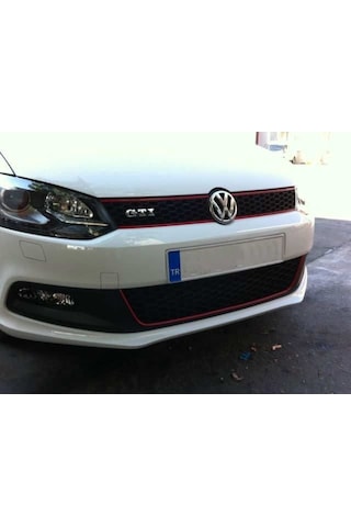 Autogp Vw Polo 6r Gti Ön Panjur Izgara Kırmızı Şeritli 2009+ Gr-gt-vw-plo6-0914-001