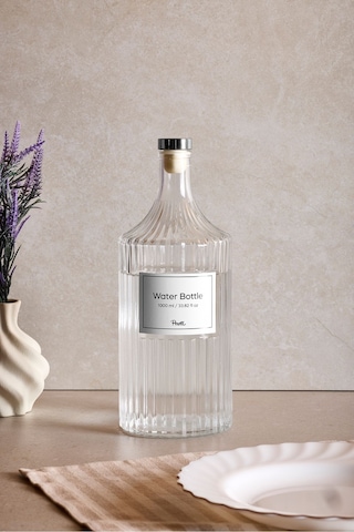 Perotti Viking 1000 Ml Cam Şişe Ve Yağlık Kapaklı Çift Kapaklı Şeffaf