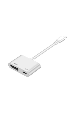Go Des GD-7565 Lightning HDMI TV ve Şarj Dönüştürücü Adaptör 1080p Full HD - Beyaz ZORE-220455