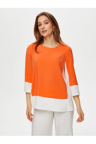 Faik Sönmez Renk Bloklu Modallı Tunik S25tnk013 Us25tnk01361 Orange Turuncu