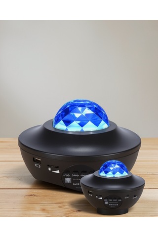 Projektör Yıldız Gece Lambası Bluetooth Hoparlör Disko Topu Şarjlı