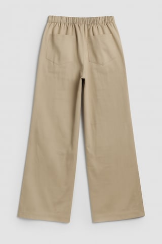 Esila Kids Kız Çocuk Pantolon Gabardin Geniş Paça Pantolon 4-11 Yaş Bej