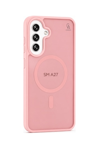 Samsung Galaxy A27 Ile Uyumlu Kılıf Magsafe Şarj Özellikli Mat Arka Yüzeyli Kapak Pudra