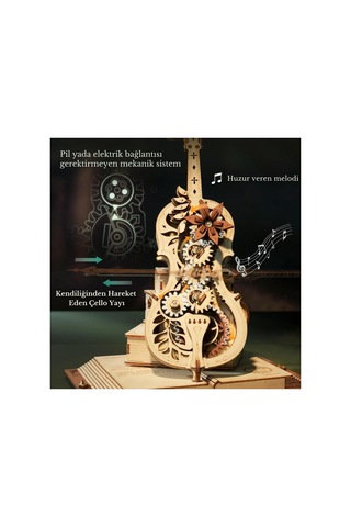 Büyülü Çello 3d Puzzle Ahşap Minyatür Maket Kiti Dıy Kendin Yap