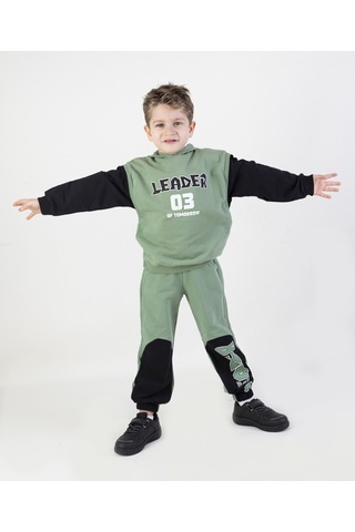 Erkek Çocuk Leader Baskılı Örme Basic Eşofman Takımı 001