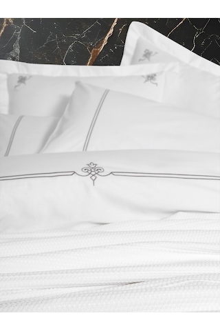 Cotton Box Classic Çeyizlik Çift Kişilik Pikeli Nevresim Takımı Güher Beyaz Beyaz