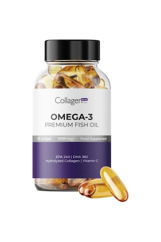 Collagen Forte 2 Adet Omega-3 Premium Fish Oil 90 Softgel X 1000mg, Balık Yağı, Hidrolize Kolajen
