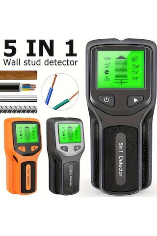 Honeybeeshop Hw430 Siyah 5 İn 1 Profesyonel Çivi Bulucu Duvar Tarayıcı El Tipi Dijital Dedektör Canlı Teller Kablo Pvc Metal Su Borusu