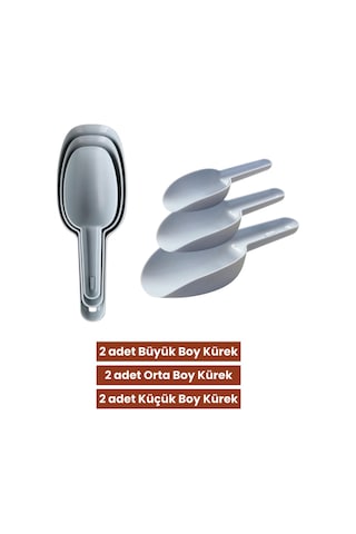 6 Adet Baharat Küreği, Un Şeker Bakliyat Kakao Mama Deterjan Erzak Kaşığı 6 Lı Set 2x 3 Boy Yeşil Yeşil