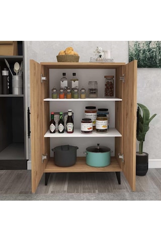 Reyo Home Enda 3 Raflı 2 Kapaklı Çok Amaçlı Dolap Atlantik Çam