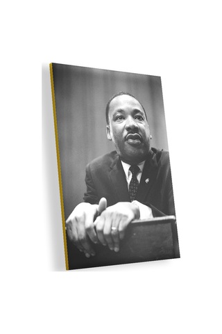Cakasepetim Martin Luther King Basın Toplantısı Siyah Beyaz Ahşap Mdf Tablo