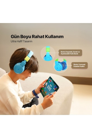 Soundbuddy 3 Kulaküstü Kablosuz Bluetooth Çocuk Kulaklığı - 2km171