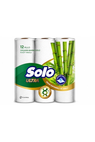 Solo Ultra Organik Bambu Katkılı Kağıt Havlu 12'li