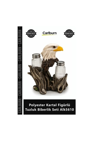 Özel Üretim Şık Dekoratif Sofra Mutfak Gereç Polyester Kartal Figürlü Tuzluk Biberlik Seti Alk5610 Diğer
