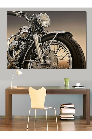Klasik Harley Davidson Motor Dekoratif Kanvas - Mdf Ahşap Tablo